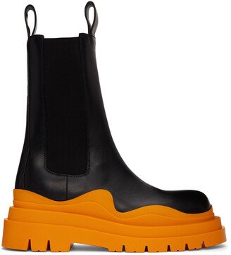 Black & Orange Tire Chelsea Boots