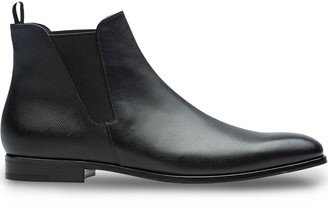 Saffiano leather Chelsea boots