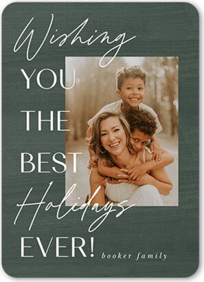 Holiday Cards: Best Wish Ever Holiday Card, Green, 5X7, Holiday, Matte, Signature Smooth Cardstock, Rounded