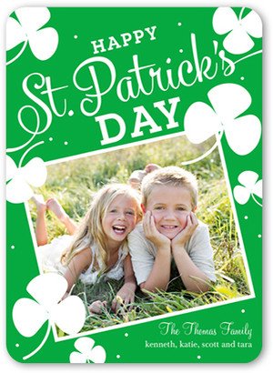 St. Patrick's Day Cards: Cheer And Luck St. Patrick's Day Card, Green, Standard Smooth Cardstock, Rounded