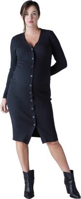 Women's Maternity Button Front Sweater Dress