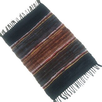 Leather Hearth Rug For Fireplace Fireproof Mat Multicolor Lines-AA