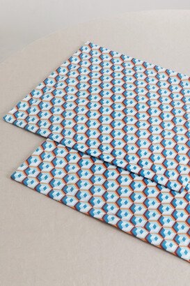 Set Of Two Linen Placemats - Blue