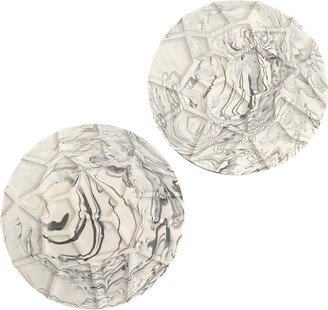 By Shax Webbed Coasters - White Marbled