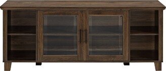 Rustic Transitional 2 Door TV Stand for TVs up to 65 Dark Walnut - Saracina Home