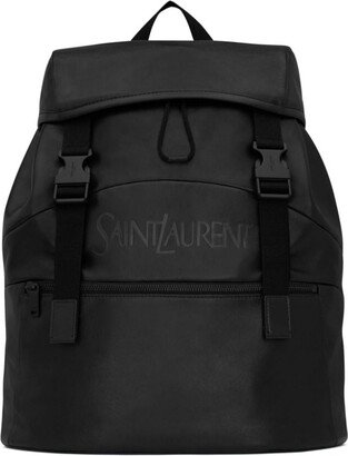 Logo-Print Leather Backpack