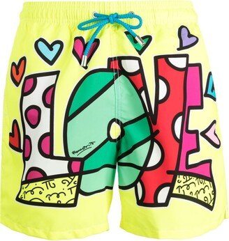 Gustavia printed drawstring swim shorts