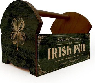 Wood Condiment Caddy - Wooden Holder Carrier Customizable Irish Pub Design