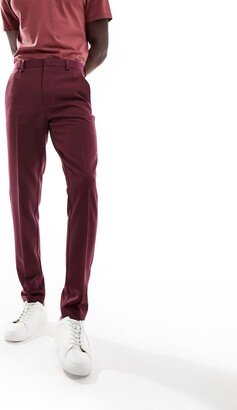 smart skinny pants in burgundy