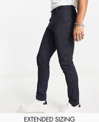 skinny smart pants with navy pinstripe