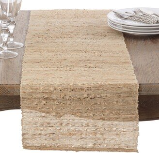 Saro Lifestyle Woven Nubby Natural Table Runner