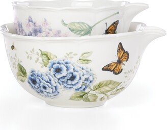 Butterfly Meadow Kitchen Set/2 Mixing Bowls, Created for Macy's - White Body W/pastel Floral And Botanical