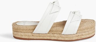 Clarita bow-embellished leather platform espadrille sandals