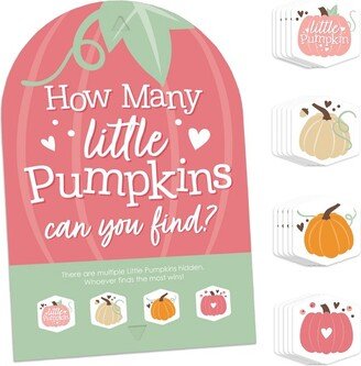 Big Dot of Happiness Girl Little Pumpkin - Fall Birthday Party or Baby Shower Scavenger Hunt - 1 Stand and 48 Game Pieces - Hide and Find Game