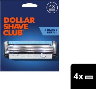 Dollar Shave Club 4-Blade Razor Refill - Compatible with 4 and 6 Blade Handles - 4ct