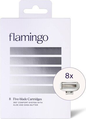 Flamingo Women's Razor Blade Refills - 5-Blade Refill Cartridges - 8ct