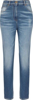 Faded High-Rise Slim Jeans