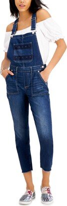 Womens Denim Logo Overall Jeans