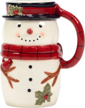 Joy of Christmas 20 oz. 3-D Snowman Mugs, Set of 4, Multicolor