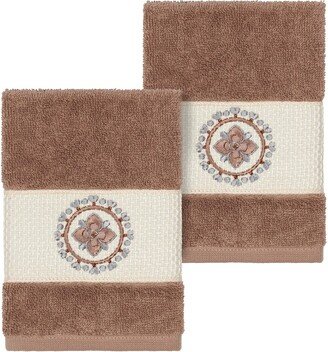 Isabell Embellished Washcloth - Set of 2 - Latte