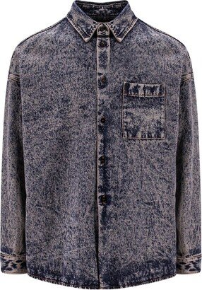 Marble-Dyed Denim Shirt