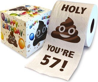 Printed Tp Holy Poop You're 57 Toilet Paper Gag Gift - Happy 57Th Birthday Funny For Best Prank, Bday 500 Sheets