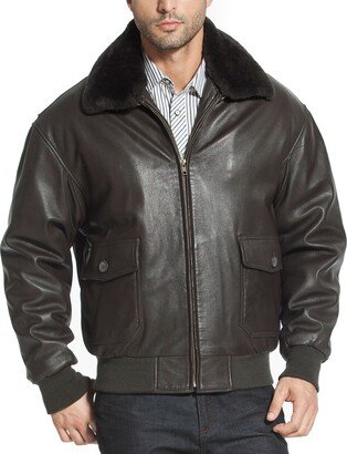 Landing Leathers Men G-1 Leather Flight Bomber Jacket - Tall