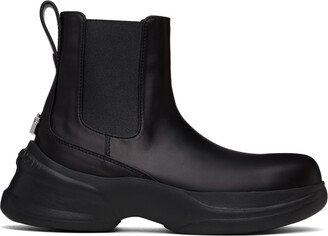 Black Leather Chelsea Boots-AC