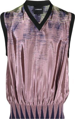 Labrum London Pink Smocked Fluid-Panel Vest