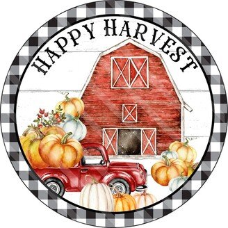 Happy Harvest Sign - Fall Farm Autumn Wreath Metal