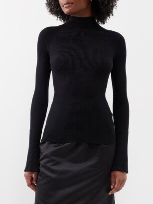 SaSuPhi High-neck Ribbed Cashmere-blend Sweater