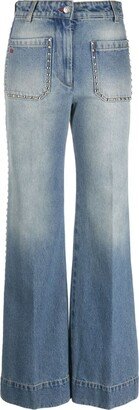 Alina studded wide-leg jeans