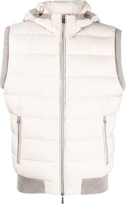 Ribbed-Detail Padded Gilet