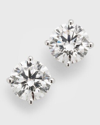 Neiman Marcus Lab Grown Diamonds Lab Grown Diamond 18K White Gold Round Stud Earrings, 5.0tcw