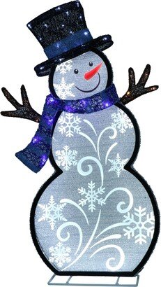 Puleo Lighted Outdoor Snowman with 137 Led Lights, 30 - White, Blue, Black