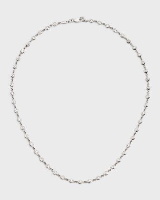 18K White Gold Diamond Station Necklace, 16L