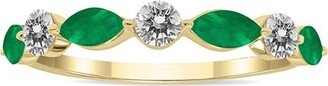 Gem Spark 14K 0.81 Ct. Tw. Diamond & Emerald Ring