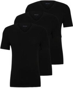 Three-pack of V-neck T-shirts in cotton jersey