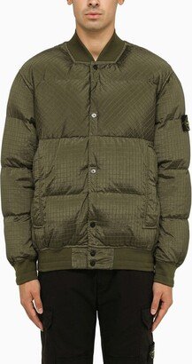 Olive green nylon bomber jacket