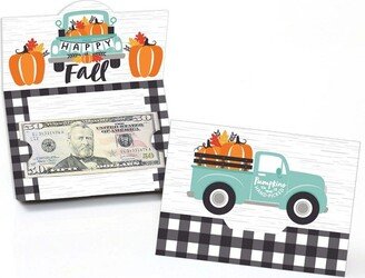 Big Dot of Happiness Happy Fall Truck - Harvest Pumpkin Party Money and Gift Card Holders - Set of 8