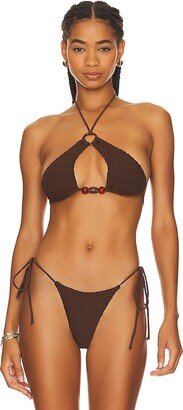 Poseidon Zig Zag Knit Halter Bikini Top