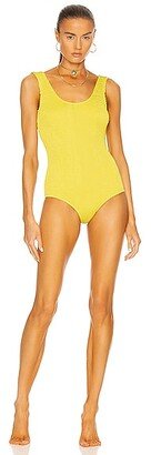 Crinkle One Piece Swimsuit in Yellow