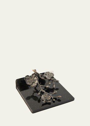 Black Orchid Dinner Napkin Holder-AB