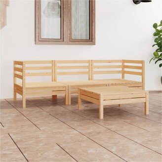 4 Piece Patio Lounge Set Solid Pinewood - 25 x 25 x 24.6-AE