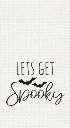 Lets Get Spooky Halloween Embroidered & Waffle Weave Kitchen Towel