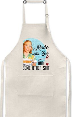 Made With Love & Some Other Shit/Funny Apron/Funny Gift For Mom/Cooking Apron/Mom/Linen/Retro Housewife Apron/Funny Cooking/Sarcastic Cook