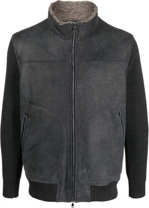 Panelled Leather Jacket-AB