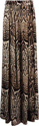 High-Waisted Animal-Print Trousers