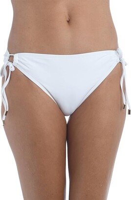 Island Goddess Adjustable Loop Hipster Pant Bottoms (White) Women's Swimwear