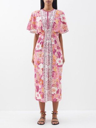 Sunny Paisley-print Cotton-khadi Midi Dress